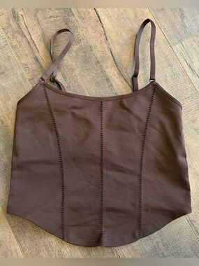 Brown Spaghetti Strap Women's Tank Top Bralette